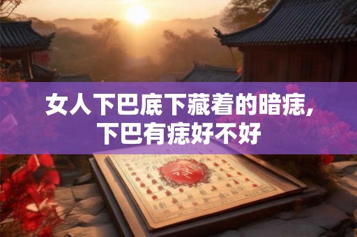 女人下巴底下藏着的暗痣,下巴有痣好不好
