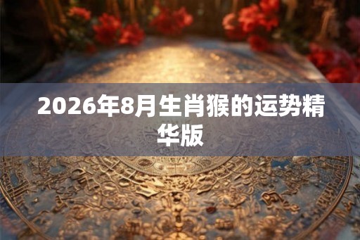 2026年8月生肖猴的运势精华版
