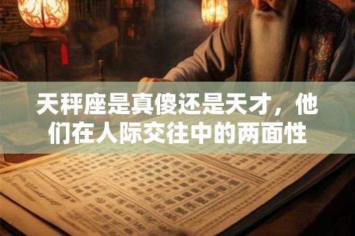 天秤座是真傻还是天才，他们在人际交往中的两面性