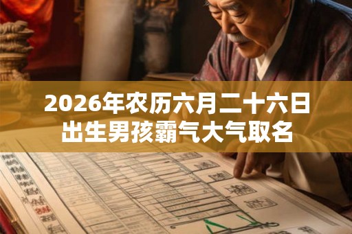 2026年农历六月二十六日出生男孩霸气大气取名