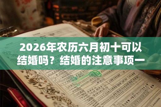2026年农历六月初十可以结婚吗？结婚的注意事项一览？