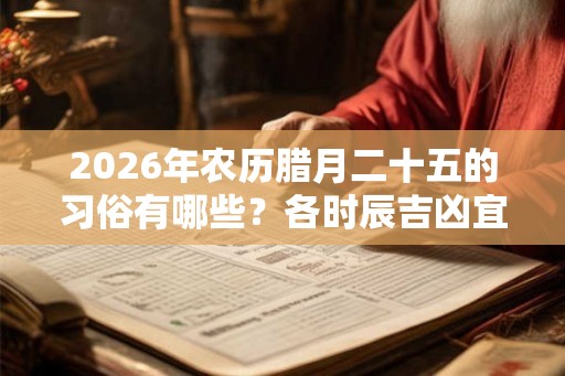 2026年农历腊月二十五的习俗有哪些？各时辰吉凶宜忌如何？