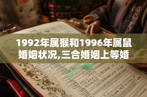 1992年属猴和1996年属鼠婚姻状况,三合婚姻上等婚