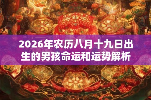 2026年农历八月十九日出生的男孩命运和运势解析