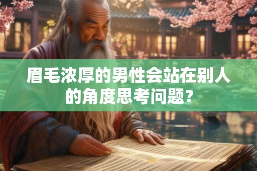 眉毛浓厚的男性会站在别人的角度思考问题？