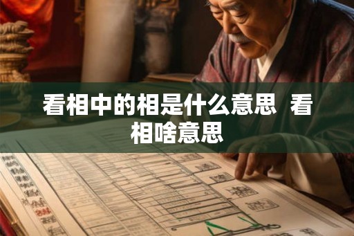 看相中的相是什么意思  看相啥意思