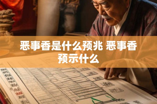 恶事香是什么预兆 恶事香预示什么