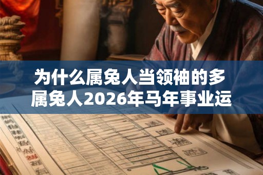 为什么属兔人当领袖的多 属兔人2026年马年事业运势 为什么属兔人当领袖的多 属兔人2026年马年事业运势