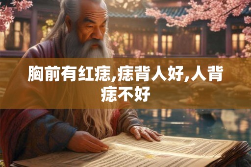 胸前有红痣,痣背人好,人背痣不好