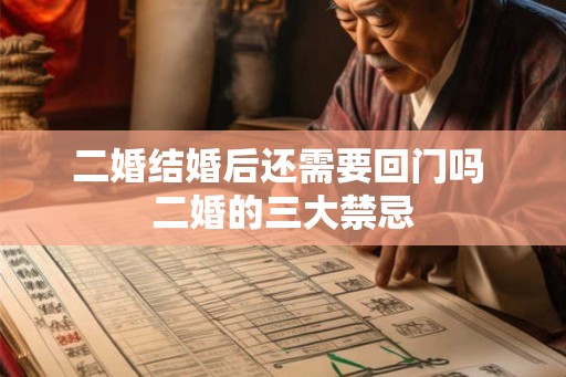 二婚结婚后还需要回门吗 二婚的三大禁忌
