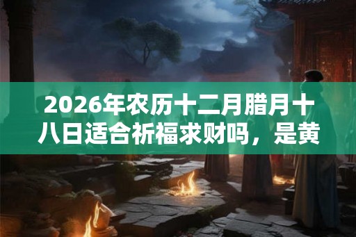 2026年农历十二月腊月十八日适合祈福求财吗，是黄道吉日吗？