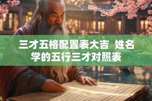 三才五格配置表大吉  姓名学的五行三才对照表