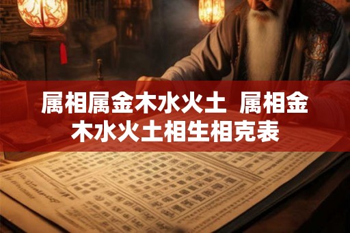 属相属金木水火土  属相金木水火土相生相克表