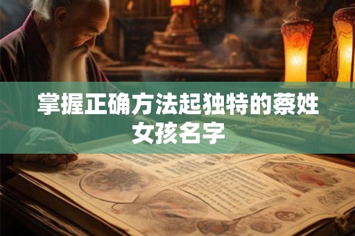 掌握正确方法起独特的蔡姓女孩名字