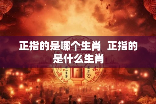 正指的是哪个生肖  正指的是什么生肖