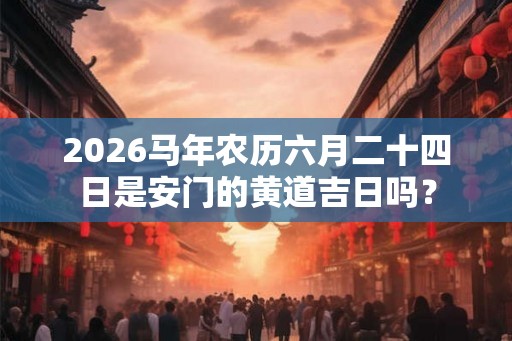 2026马年农历六月二十四日是安门的黄道吉日吗？