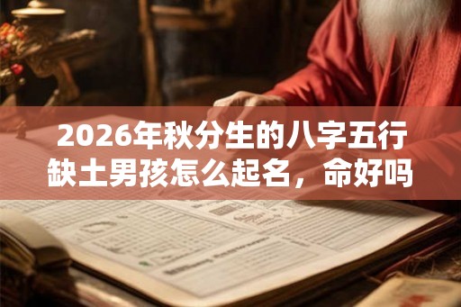 2026年秋分生的八字五行缺土男孩怎么起名，命好吗？