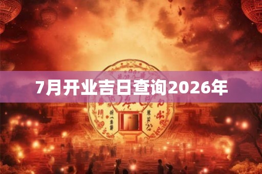 7月开业吉日查询2026年