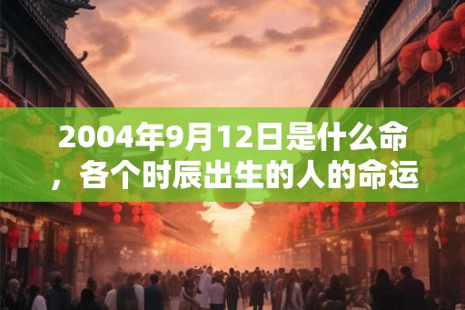 2004年9月12日是什么命，各个时辰出生的人的命运