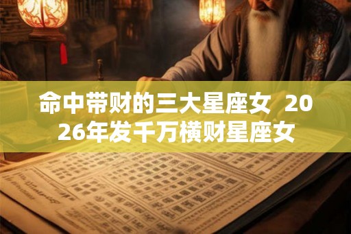 命中带财的三大星座女  2026年发千万横财星座女