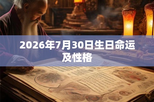 2026年7月30日生日命运及性格