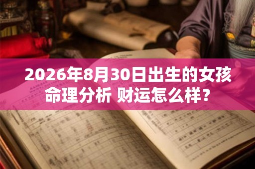 2026年8月30日出生的女孩命理分析 财运怎么样？