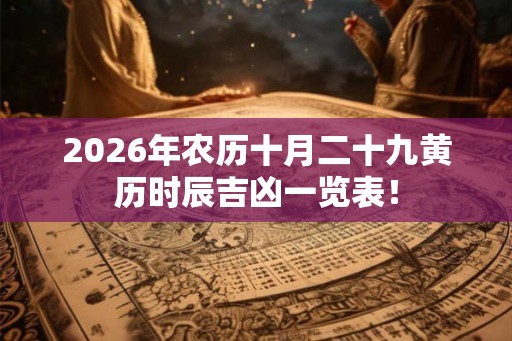 2026年农历十月二十九黄历时辰吉凶一览表！