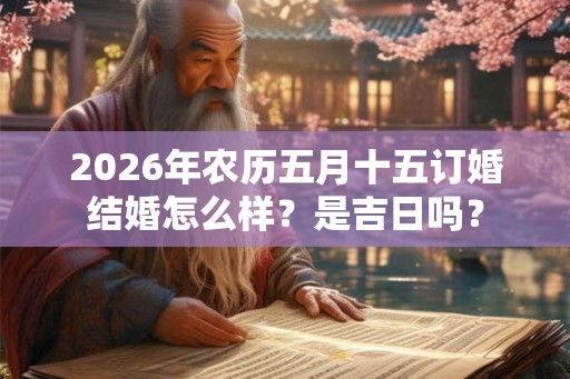 2026年农历五月十五订婚结婚怎么样？是吉日吗？