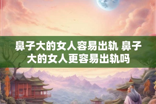 鼻子大的女人容易出轨 鼻子大的女人更容易出轨吗
