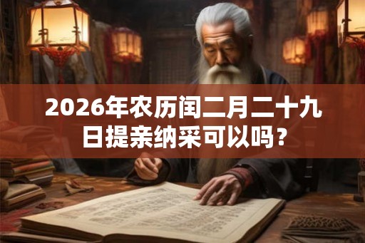 2026年农历闰二月二十九日提亲纳采可以吗? 2026年农历闰二月二十九日提亲纳采可以吗?