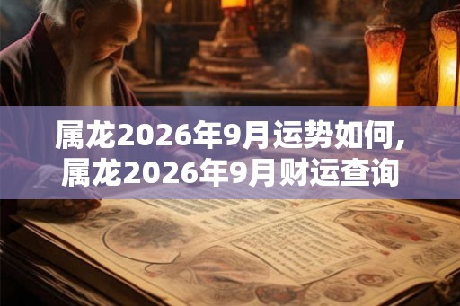 属龙2026年9月运势如何,属龙2026年9月财运查询 属龙2026年9月运势如何,属龙2026年9月财运查询