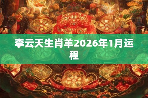 李云天生肖羊2026年1月运程
