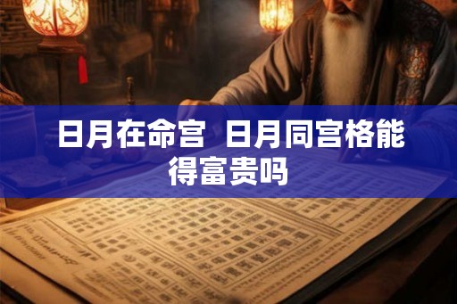 日月在命宫 日月同宫格能得富贵吗 日月在命宫 日月同宫格能得富贵吗