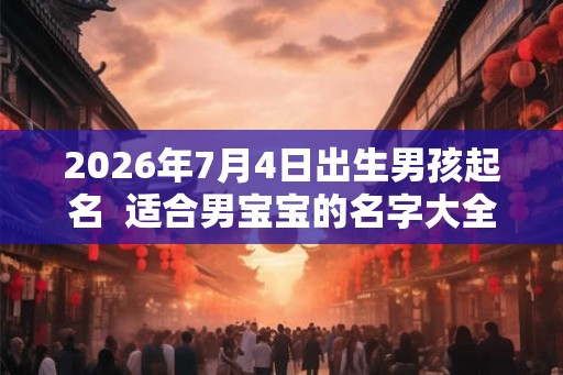2026年7月4日出生男孩起名  适合男宝宝的名字大全