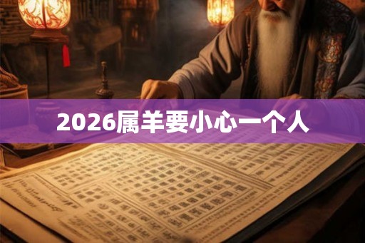 2026属羊要小心一个人
