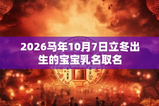 2026马年10月7日立冬出生的宝宝乳名取名 2026马年10月7日立冬出生的宝宝乳名取名