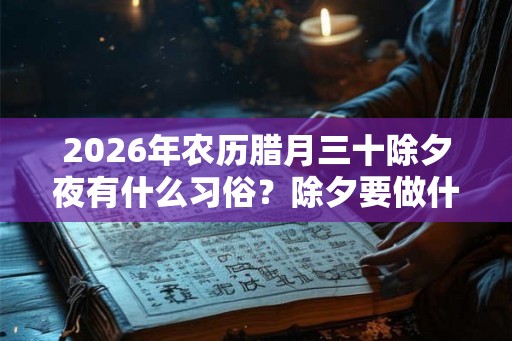 2026年农历腊月三十除夕夜有什么习俗？除夕要做什么？
