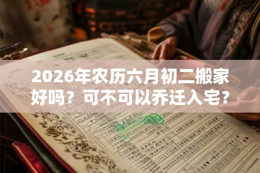 2026年农历六月初二搬家好吗？可不可以乔迁入宅？