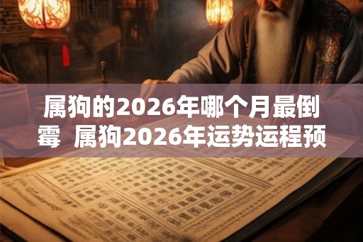 属狗的2026年哪个月最倒霉  属狗2026年运势运程预测