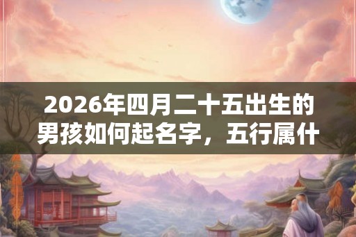 2026年四月二十五出生的男孩如何起名字，五行属什么