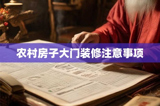 农村房子大门装修注意事项