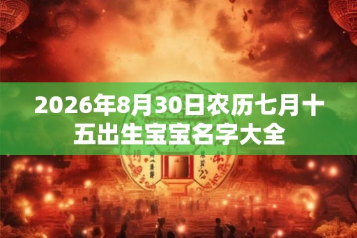 2026年8月30日农历七月十五出生宝宝名字大全 2026年8月30日农历七月十五出生宝宝名字大全