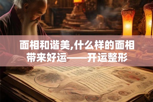 面相和谐美,什么样的面相带来好运——开运整形