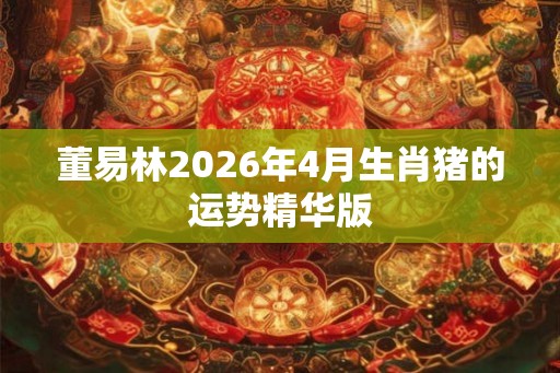董易林2026年4月生肖猪的运势精华版