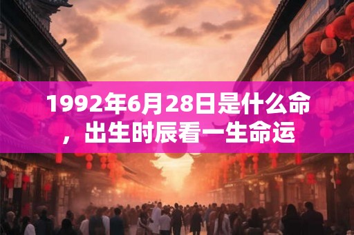 1992年6月28日是什么命，出生时辰看一生命运