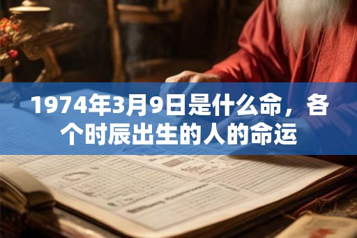 1974年3月9日是什么命，各个时辰出生的人的命运