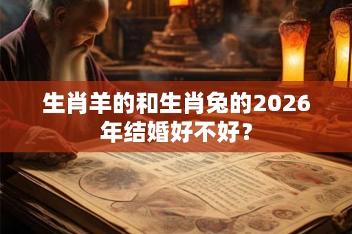生肖羊的和生肖兔的2026年结婚好不好？