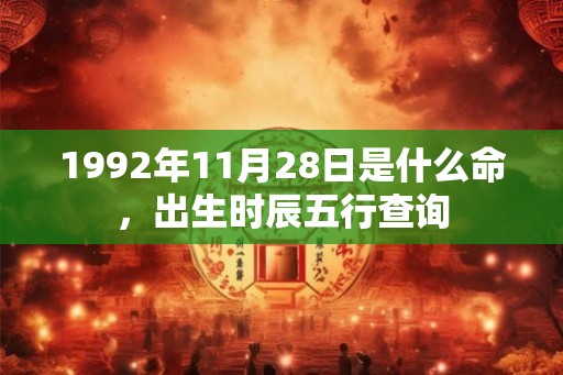 1992年11月28日是什么命，出生时辰五行查询