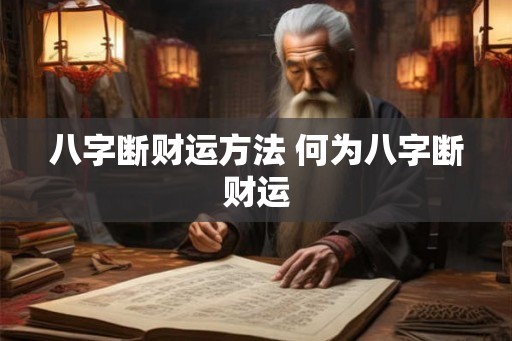 八字断财运方法 何为八字断财运