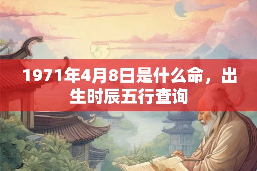 1971年4月8日是什么命，出生时辰五行查询